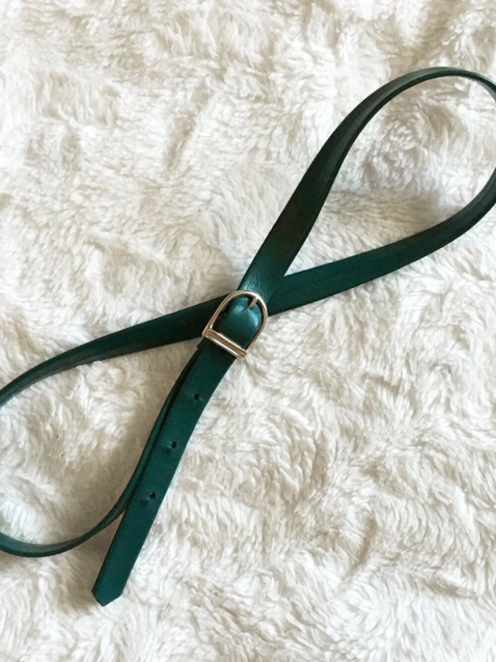 Forest Dark Green Faux Leather Belt Gold Tone Buckle Dark Academia